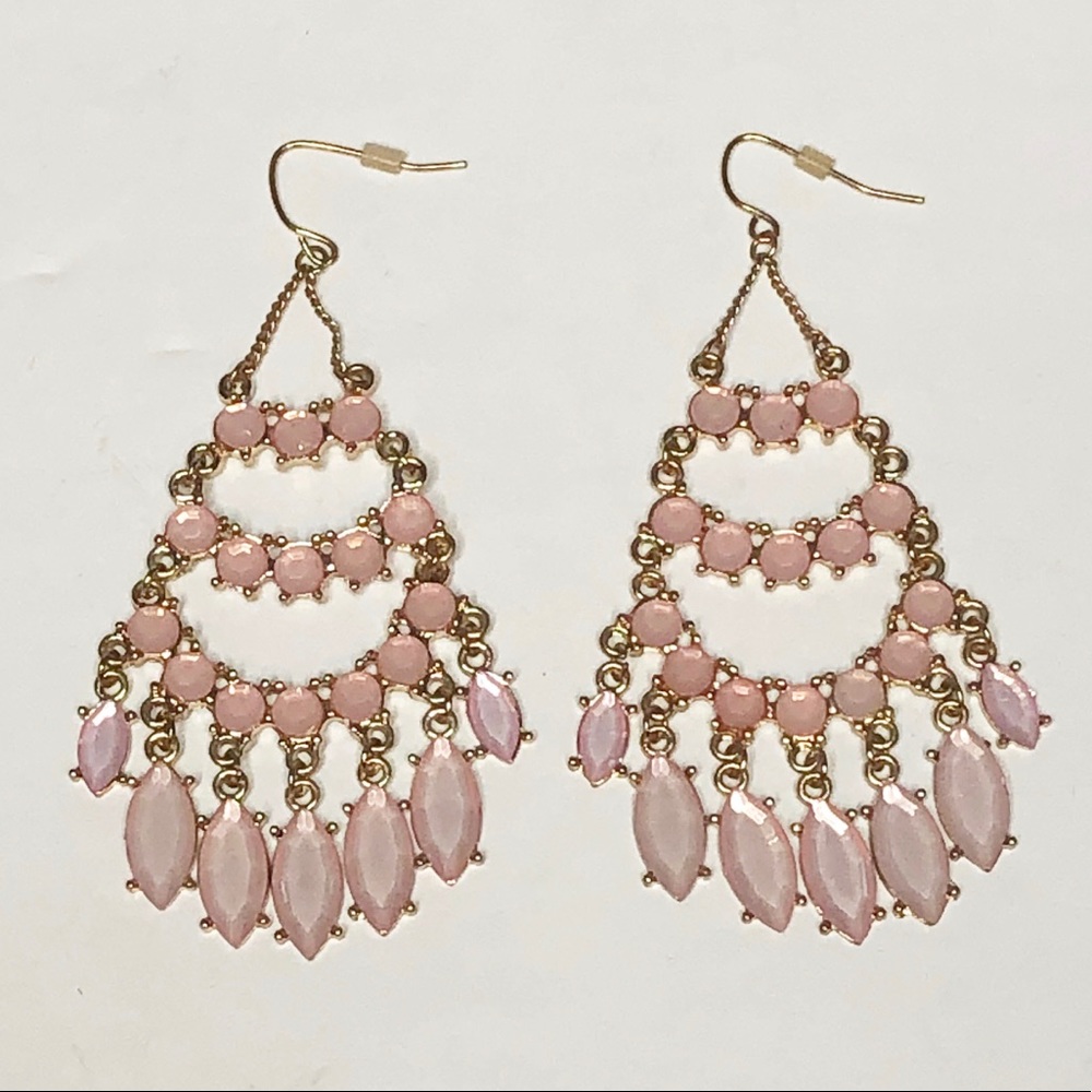 Last Chance……NWOT Kate Spade Rose Gold Pink Chandelier Earrings - Picture 5 of 8